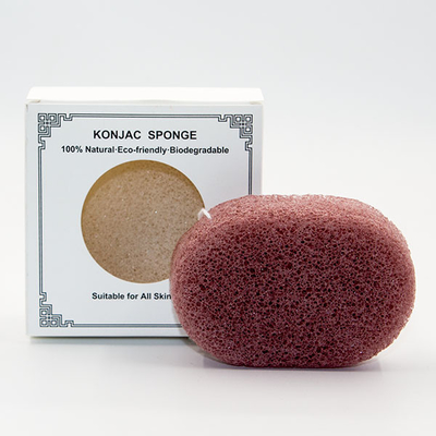 100% Natural Oval Cosmetic Sponge Charcoal And Konjac Cleansing Puff