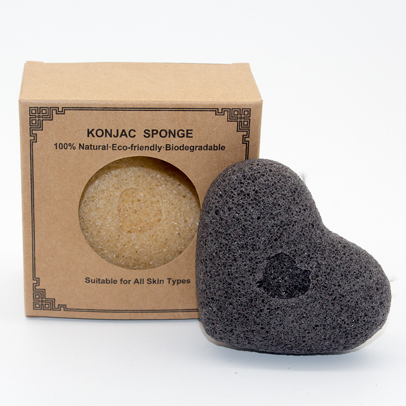 7*3.5cm Black Konjac Sponge